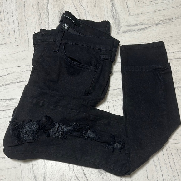 Flying Monkey Denim - Flying Monkey Black Distressed Skinny Jeans
